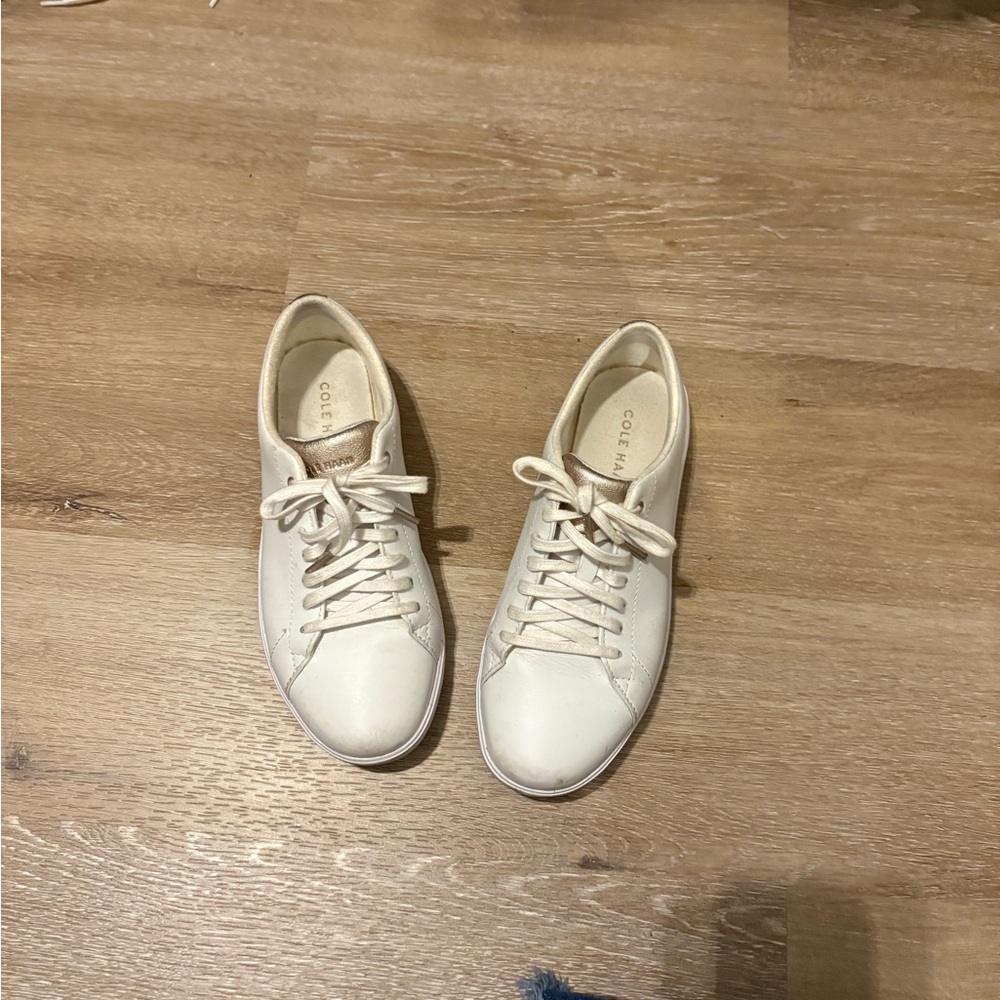 Cole Haan Cream Lace-Up Sneakers